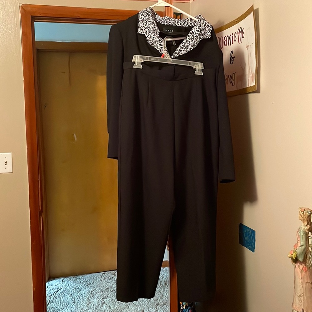 Black jacket with black dress pants like brand new